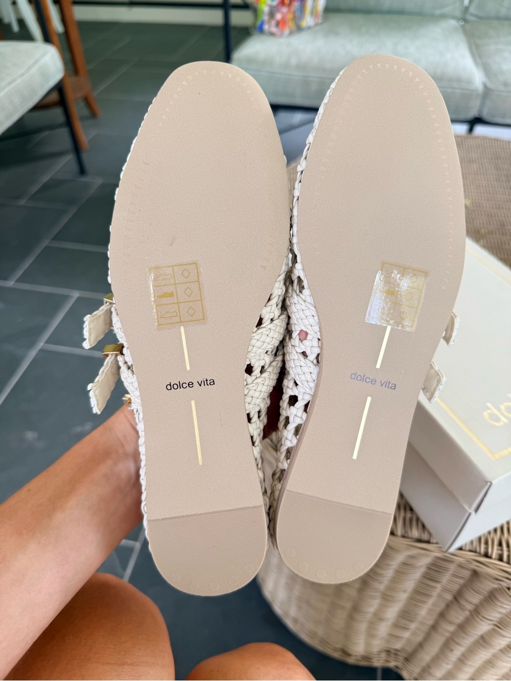 Dolce Vita Cream Braided Double-Buckle Mary Jane Flats - Picture 2 of 3